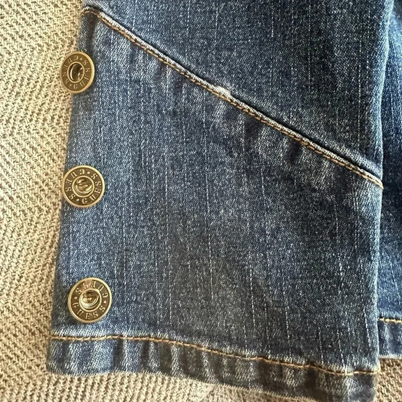 Guess Girls Y2K Embroidered Denim Jacket Blazer Style Size Medium 10-12 - Picture 4 of 9